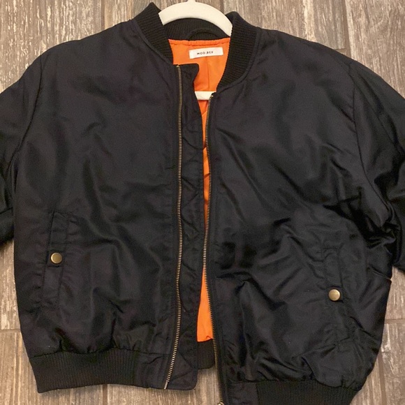 Women’s Mod Ref Black Bomber Jacket Size Medium - Picture 2 of 8